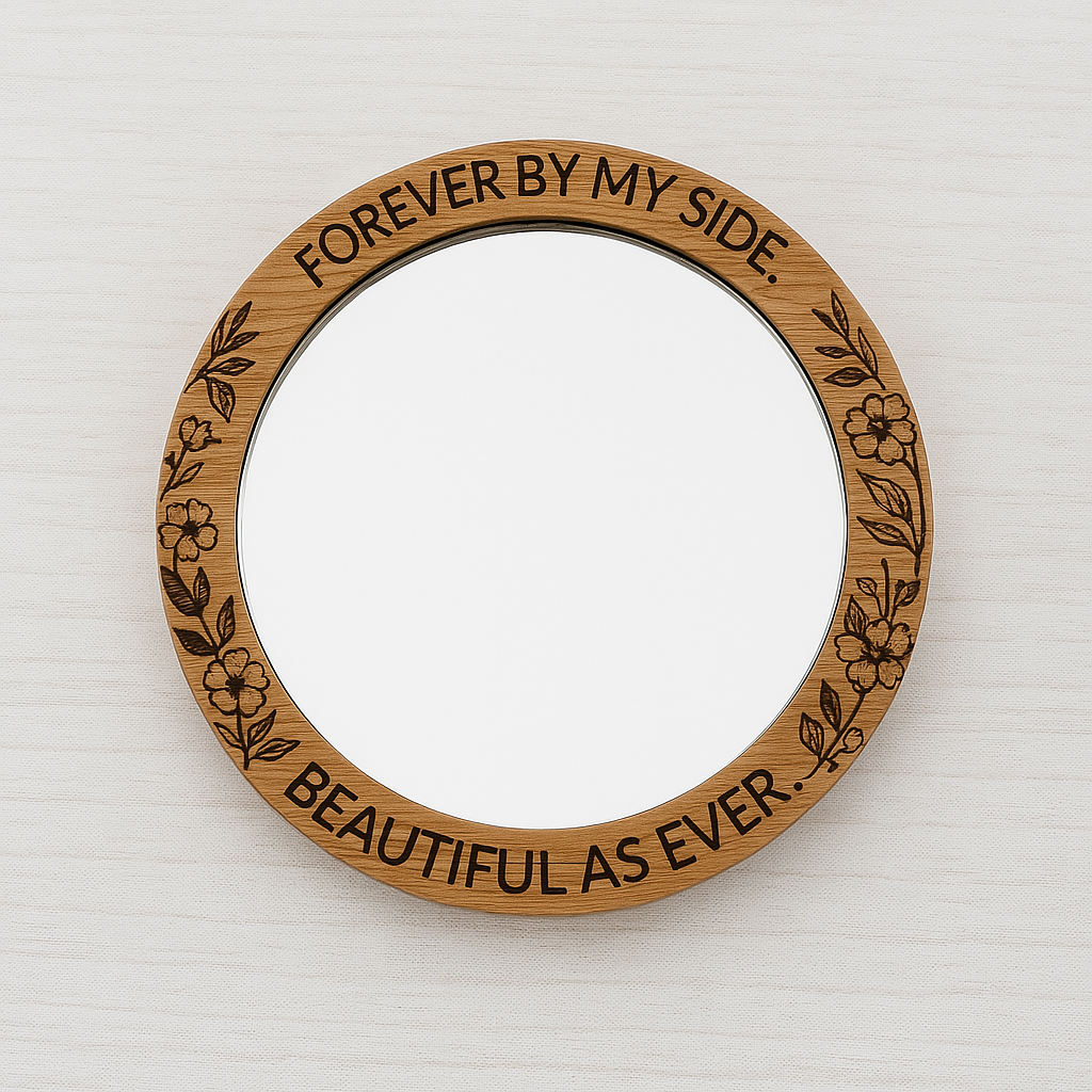 Personalised Bridesmaid Bamboo Compact Mirror -Beautiful Bridesmaid