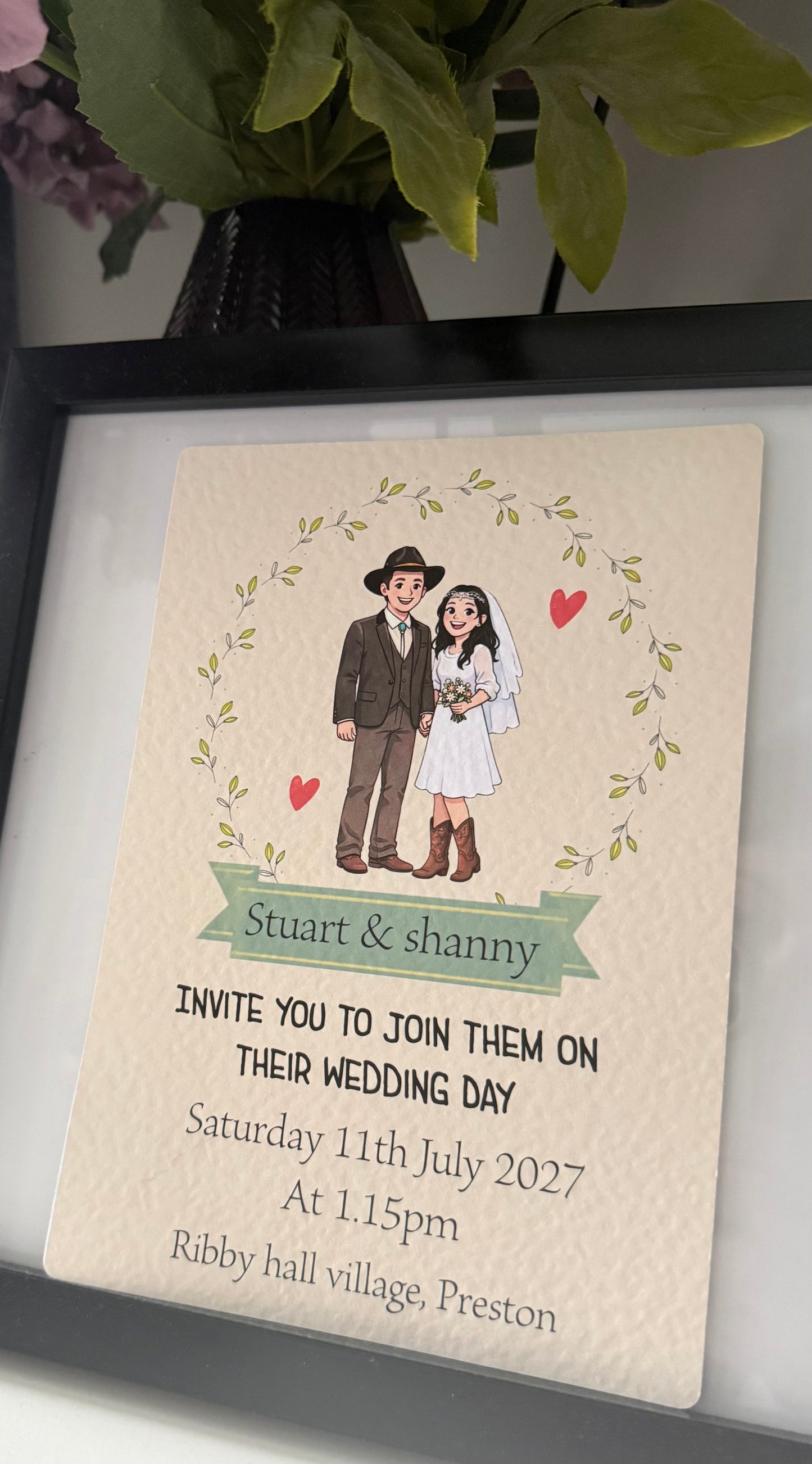 Personalised Wedding Invitation – Hammered Card | Fully Customisable