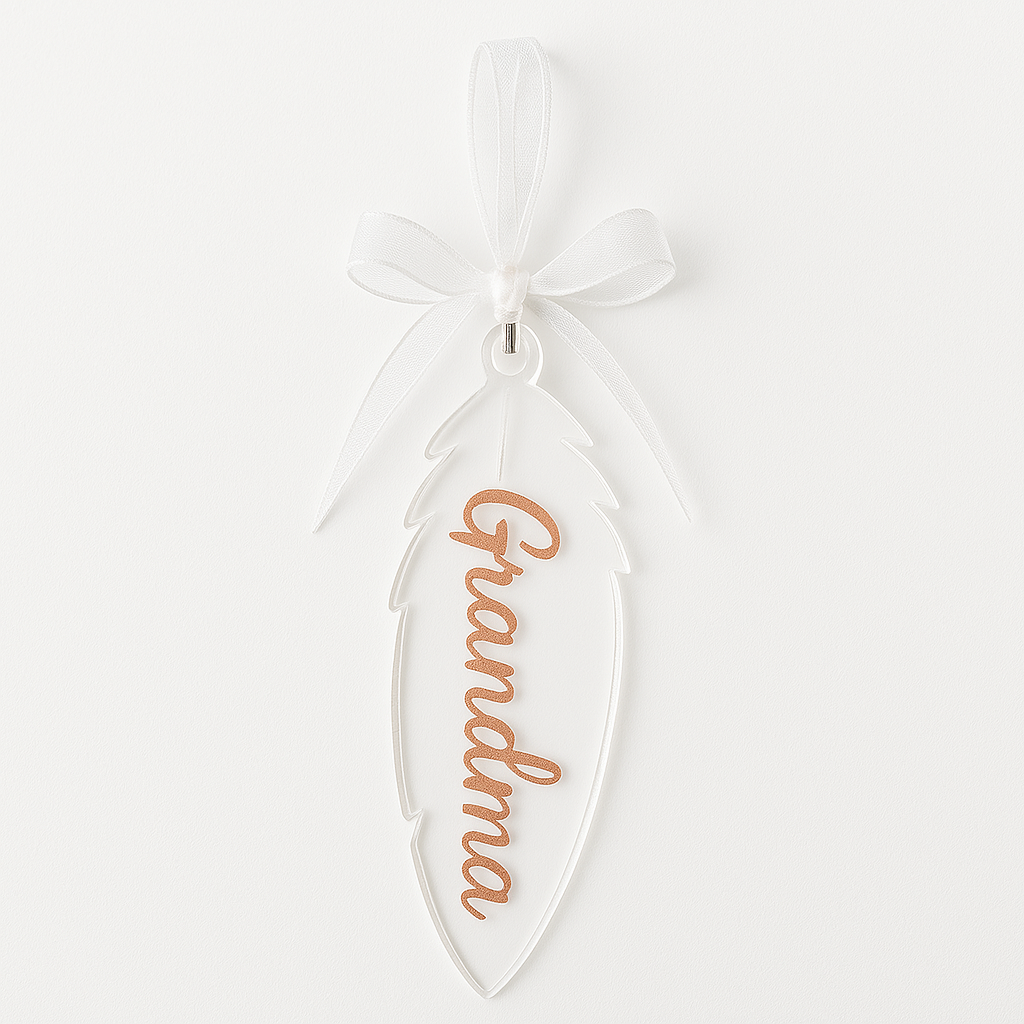 Remembrance Feather – Acrylic Memorial Ornament