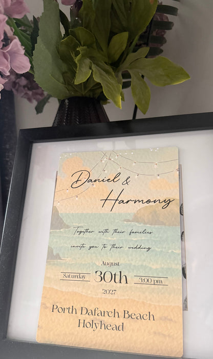 Personalised Beach Wedding Invitation