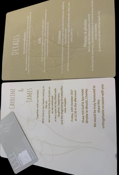 3 Piece Personalised Wedding Invitation Set