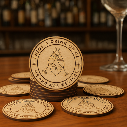 Wooden Wedding Drink Tokens – Custom Engraved