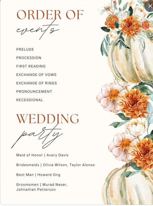 Wedding program (E)