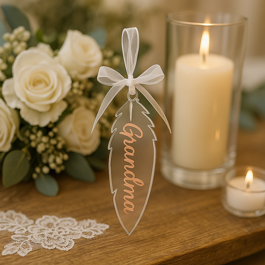 Remembrance Feather – Acrylic Memorial Ornament