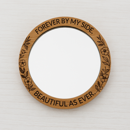 Personalised Bridesmaid Bamboo Compact Mirror -Beautiful Bridesmaid