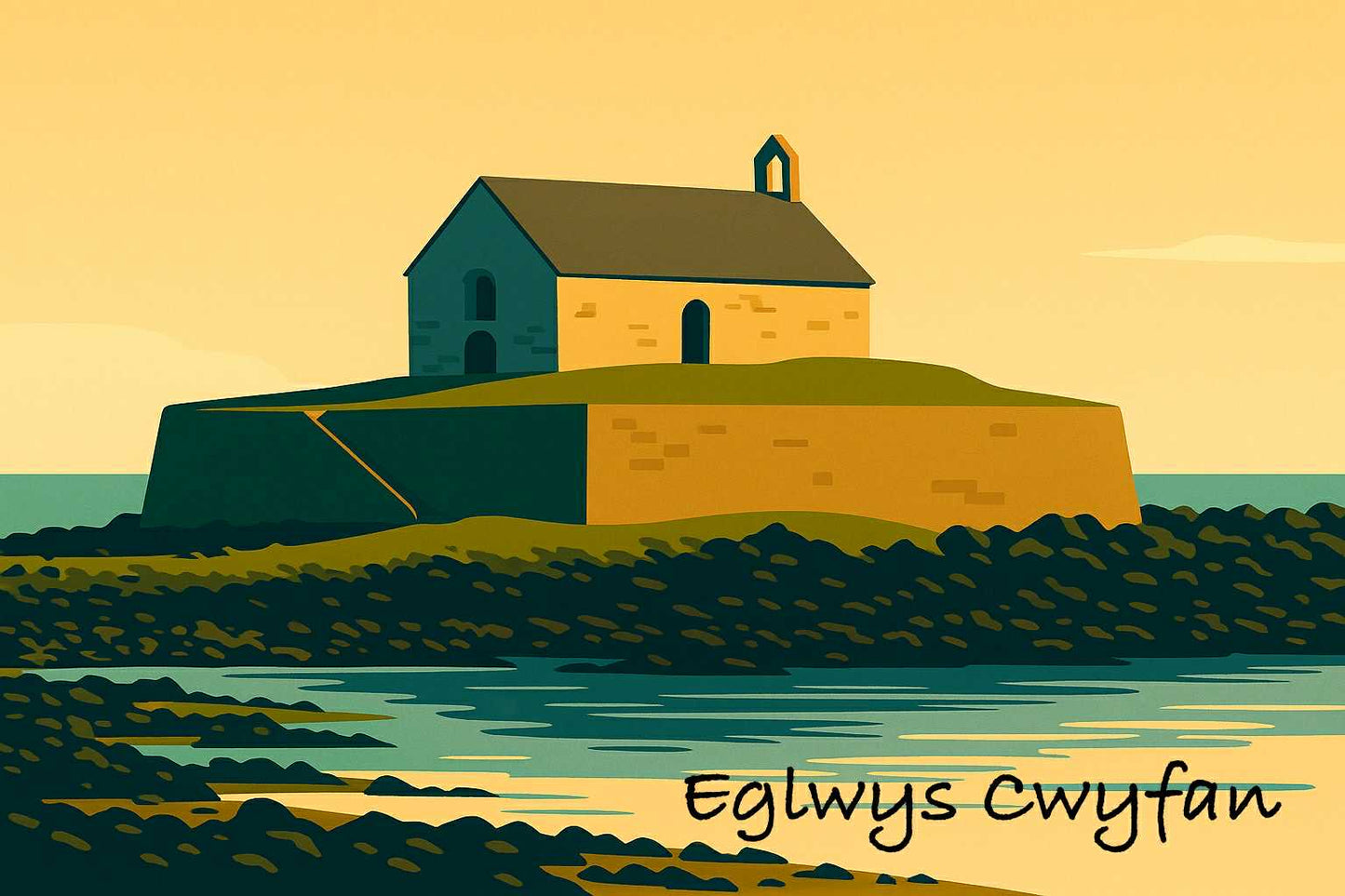 St Cwyfan's Church, Llangwyfan Print
