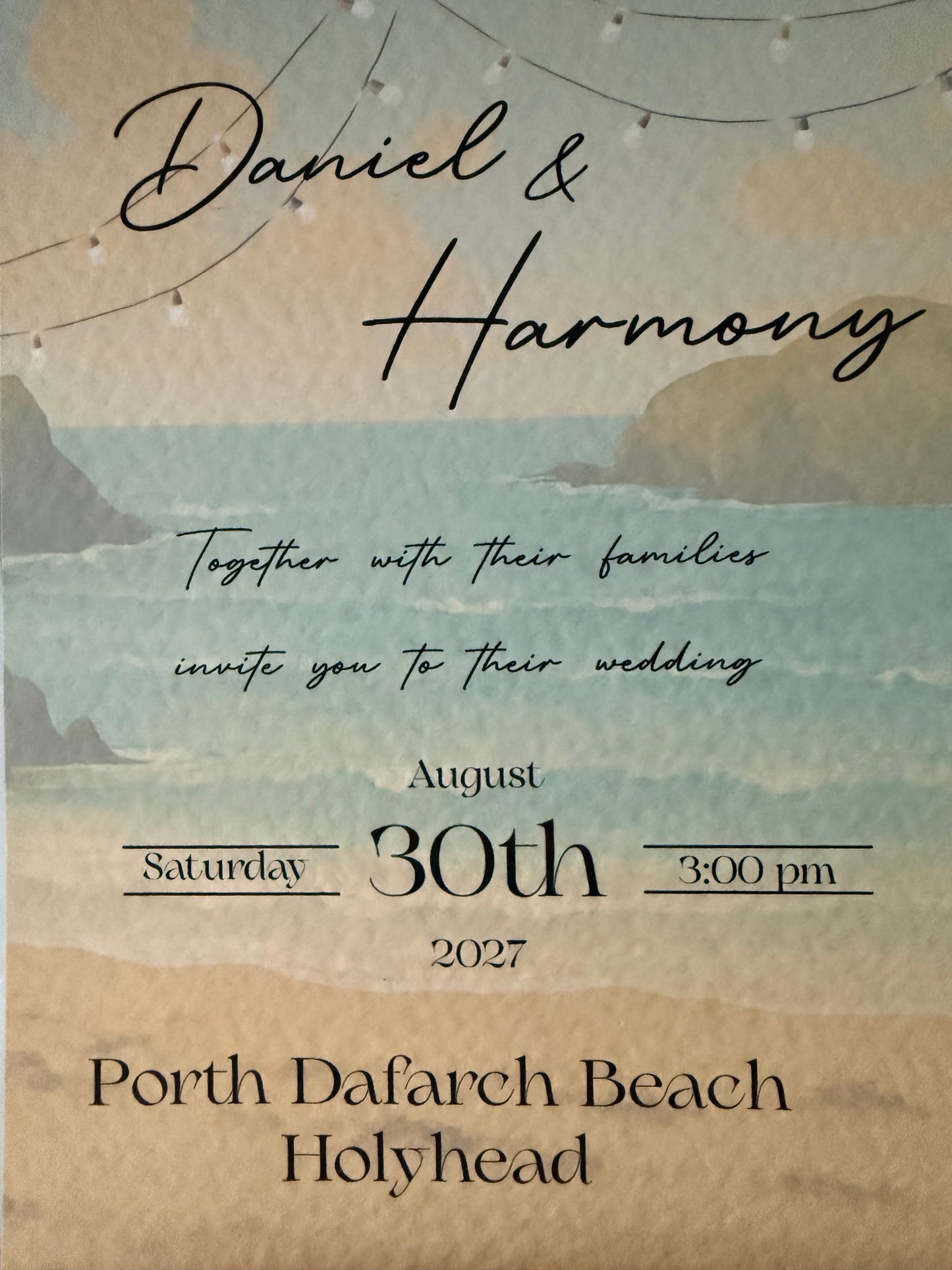Personalised Beach Wedding Invitation