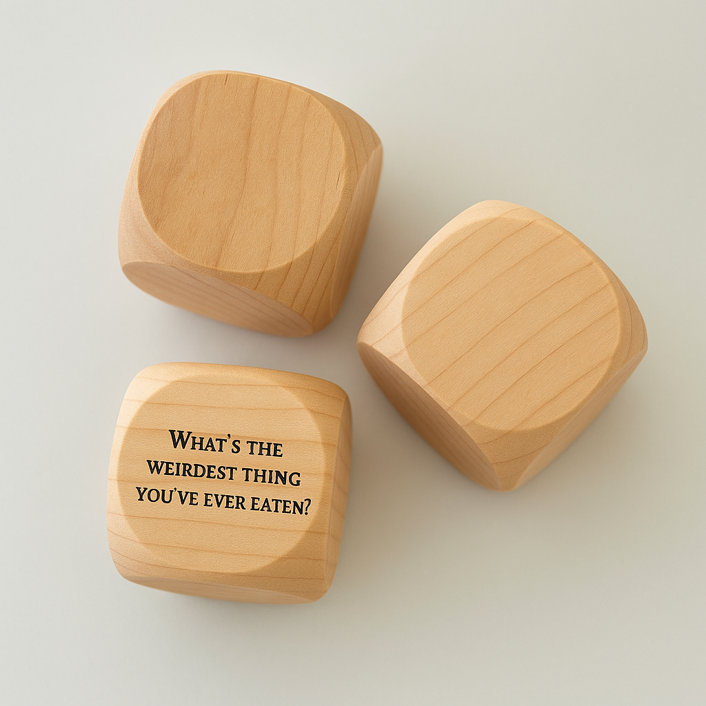 Personalised Wooden Conversation Starter 6cm Dice