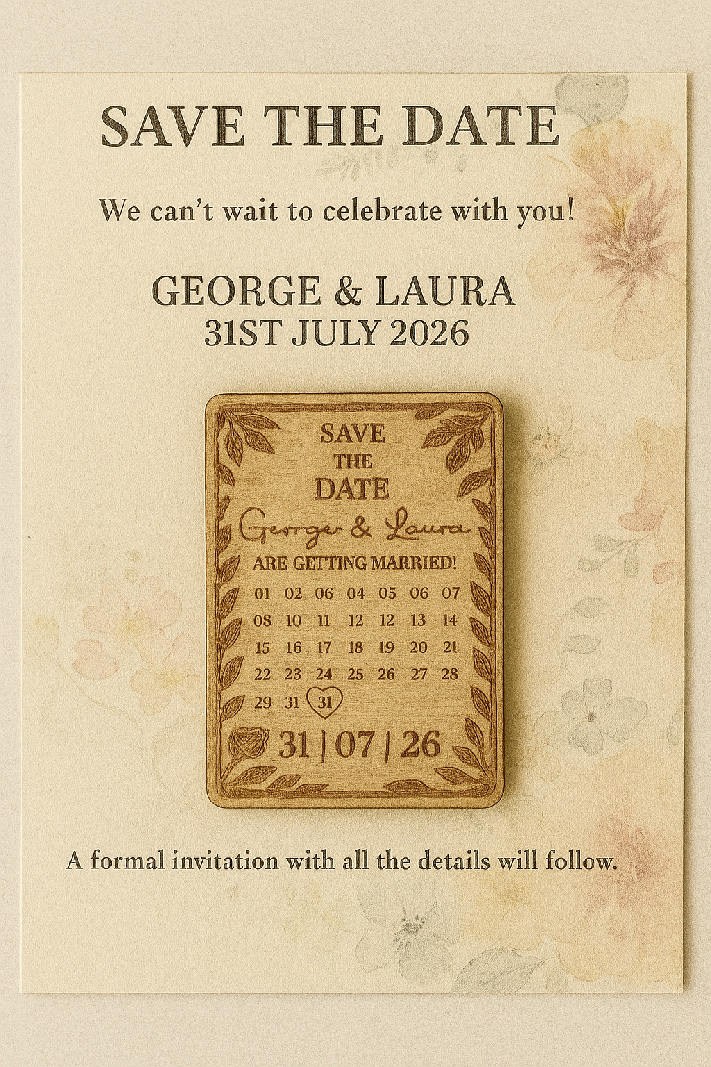 Save The Date Wooden Magnets