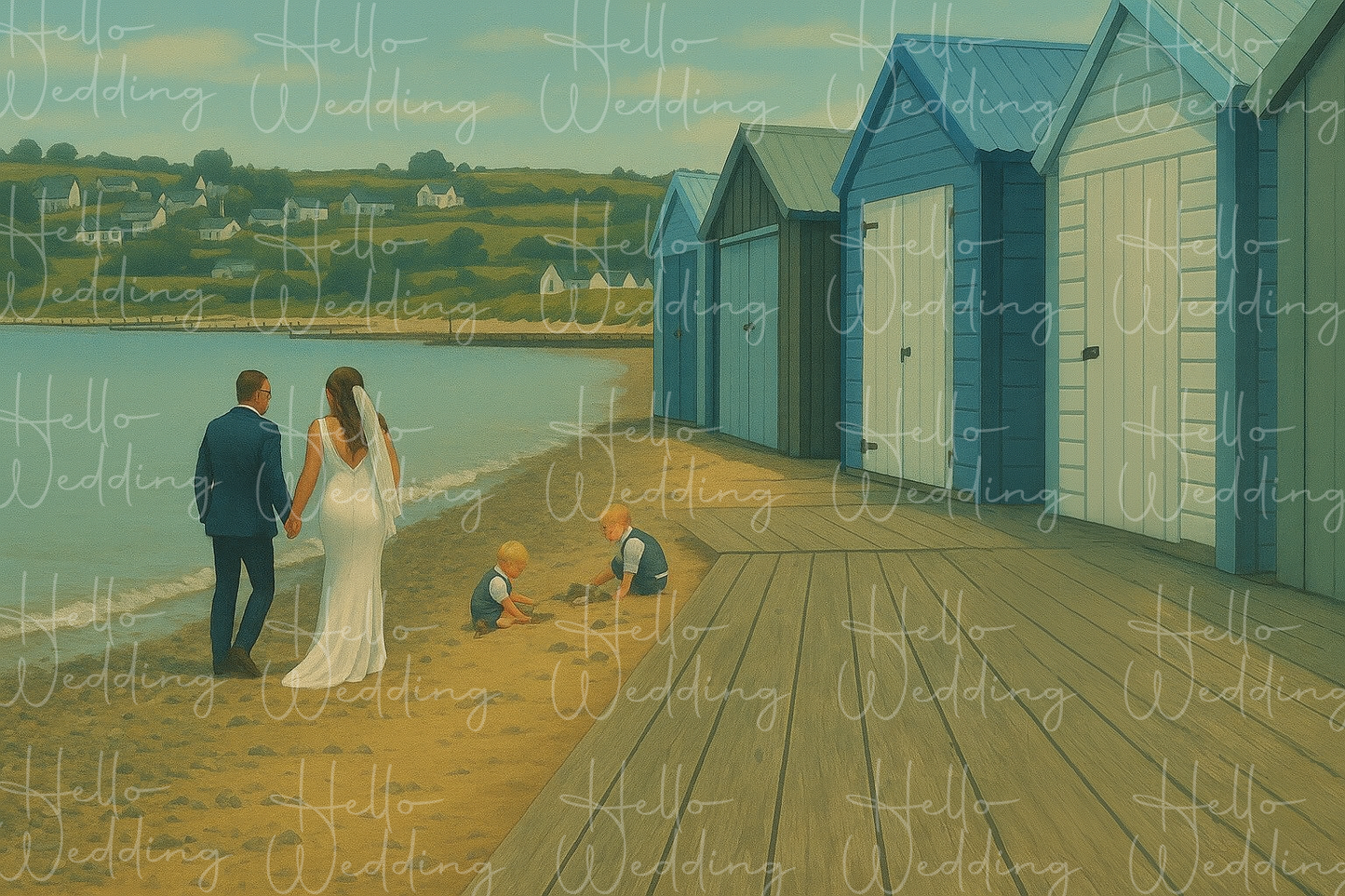 Custom Artwork Wedding Beach Print - A