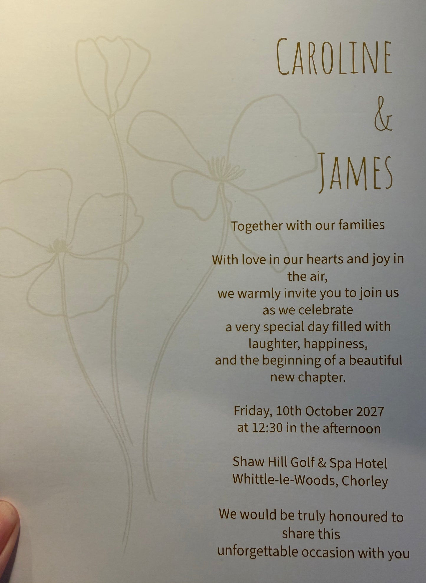 3 Piece Personalised Wedding Invitation Set