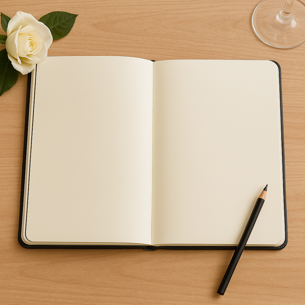 Personalised Wedding Keepsake Book – Black & Muted Gold