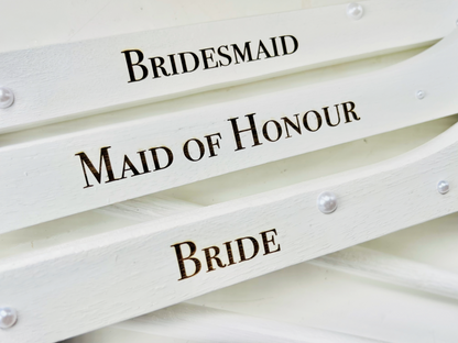Personalised Wedding Hanger – Engraved Bridal Party Hanger with Shimmer Pearl-Effect Gems