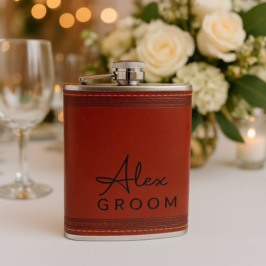 Gravierte/personalisierte VODKA 6oz Hüftkolben In Seide Box - Foto 6