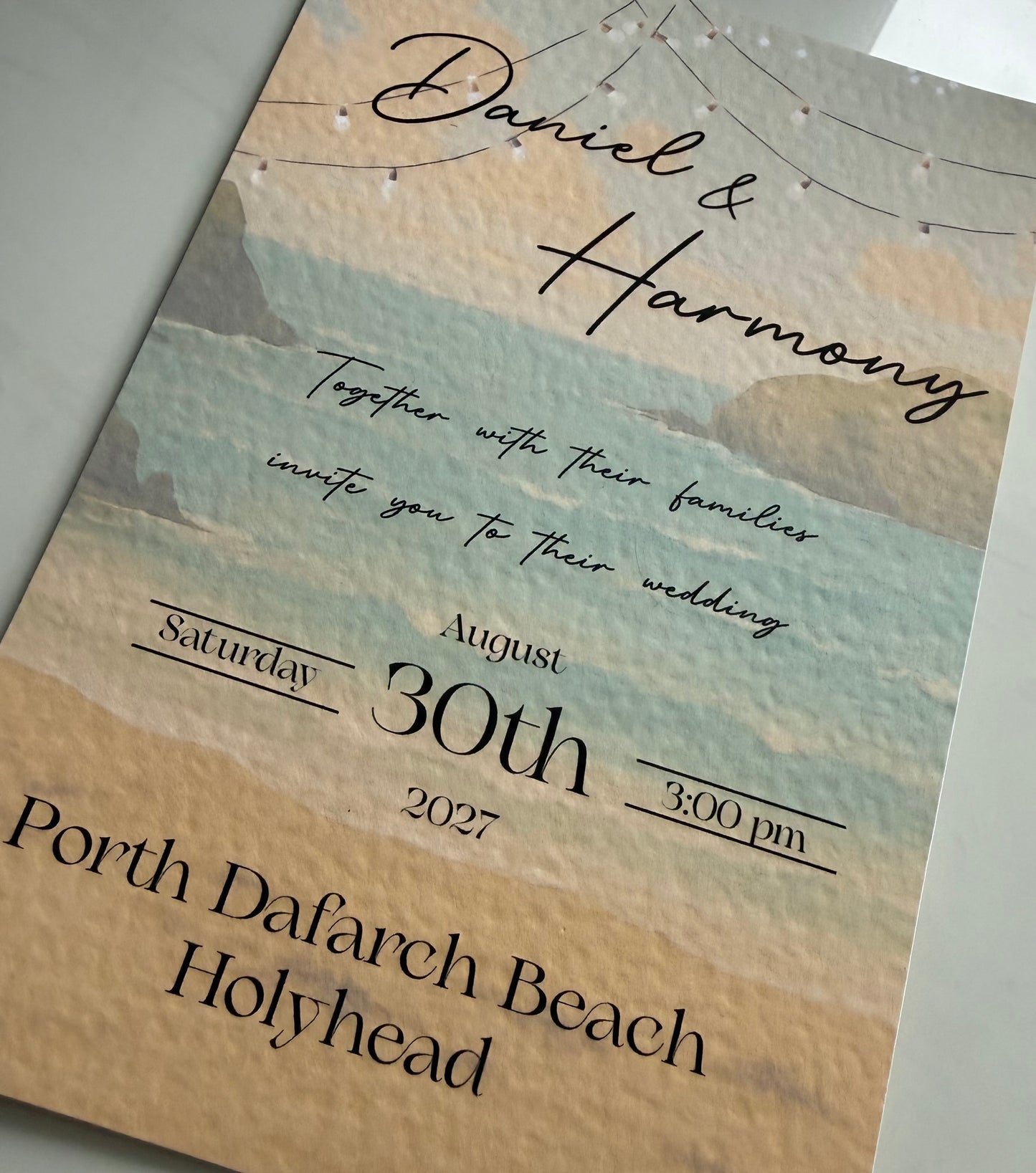 Personalised Beach Wedding Invitation