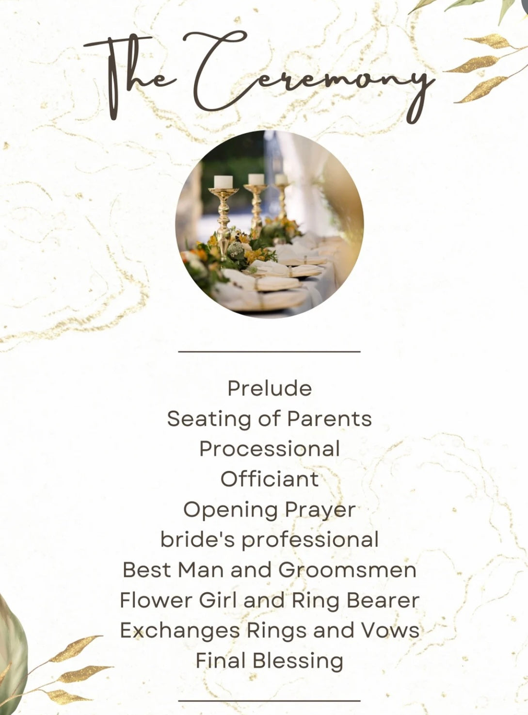 Wedding program (F)