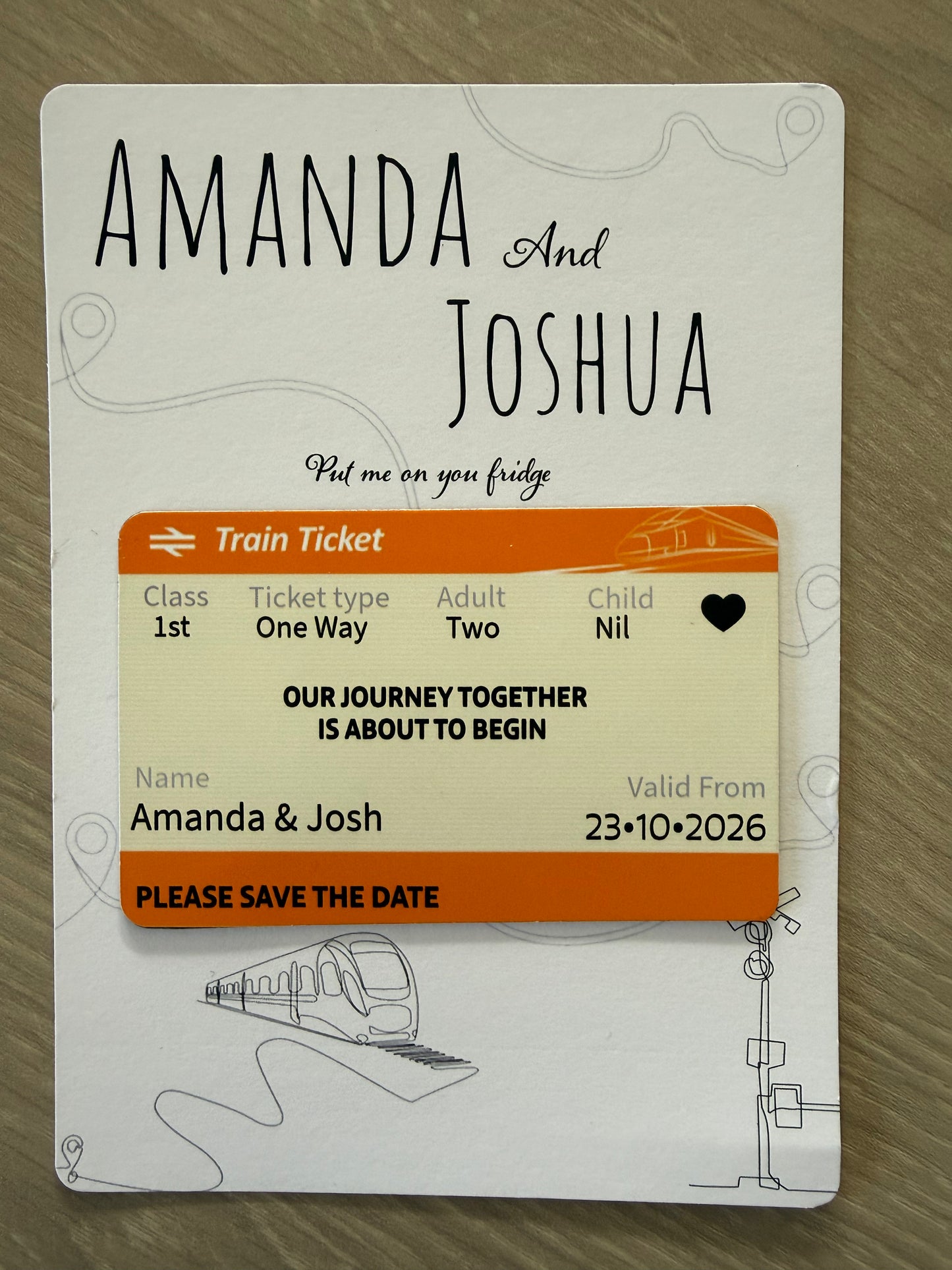 Train Ticket Save the Date
