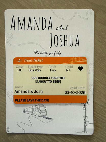 Train Ticket Save the Date