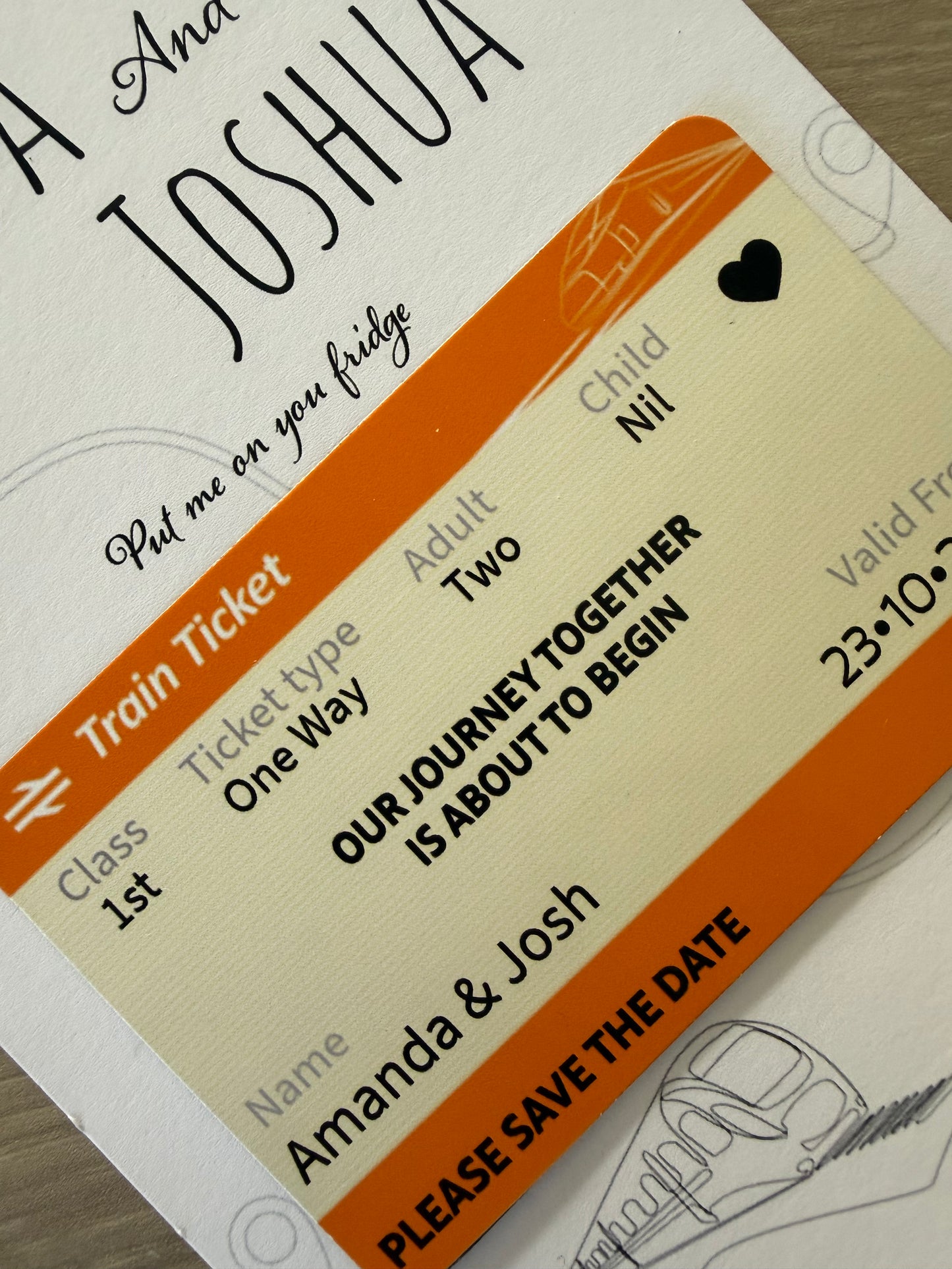 Train Ticket Save the Date