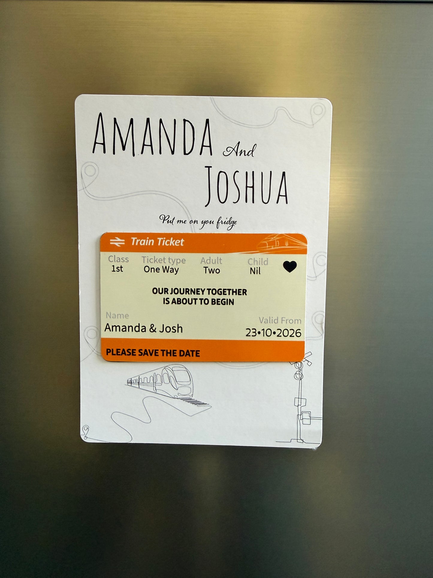 Train Ticket Save the Date