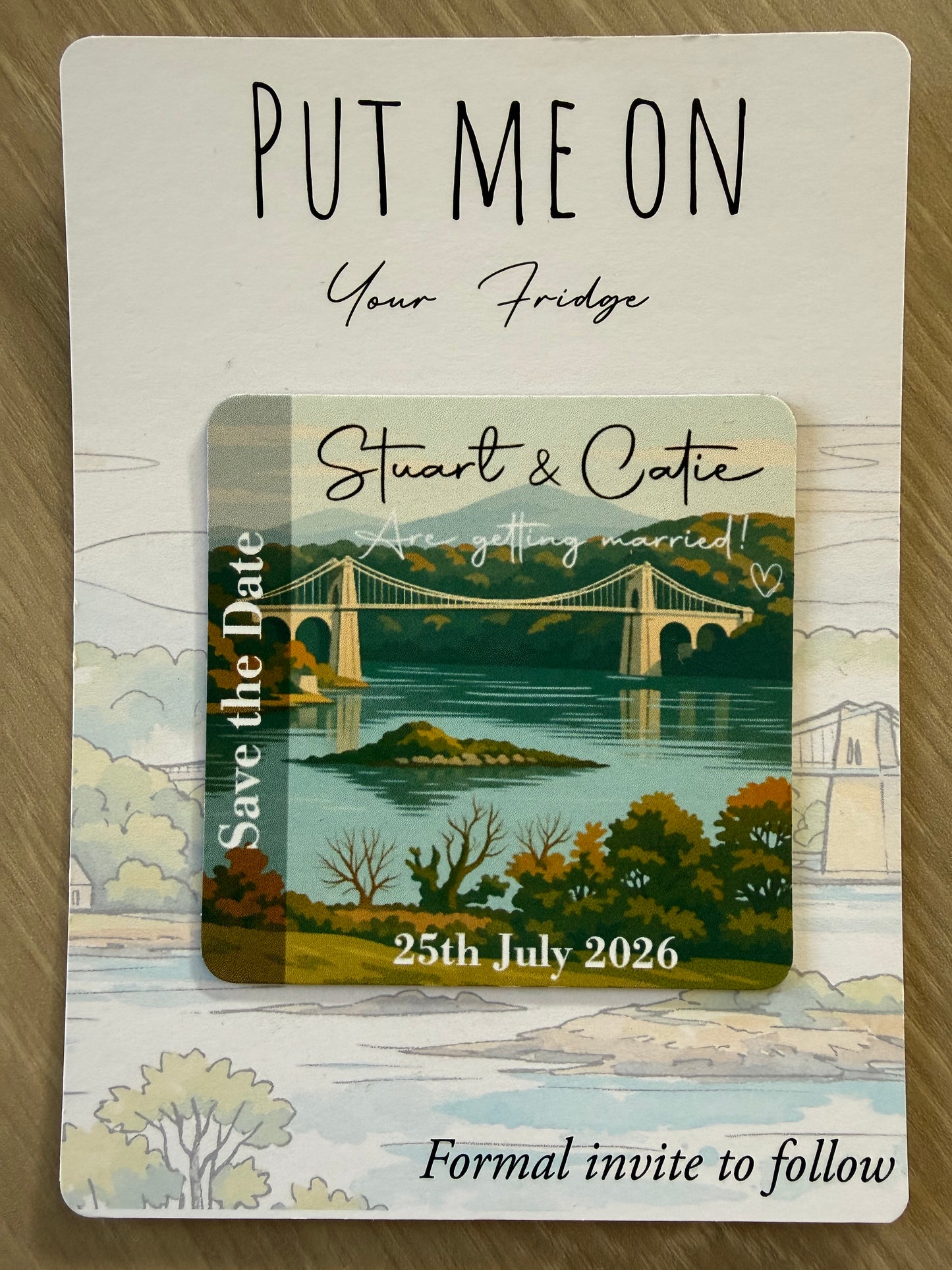 Anglesey Menai Bridge Magnetic Save the Date