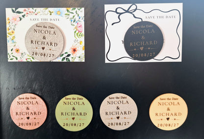Magnetic Wooden Save the Date 3cm