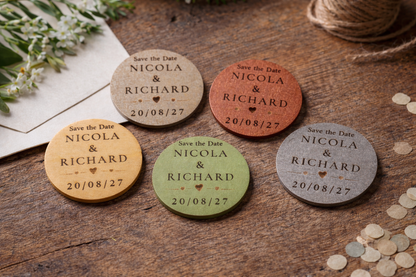 Magnetic Wooden Save the Date 3cm